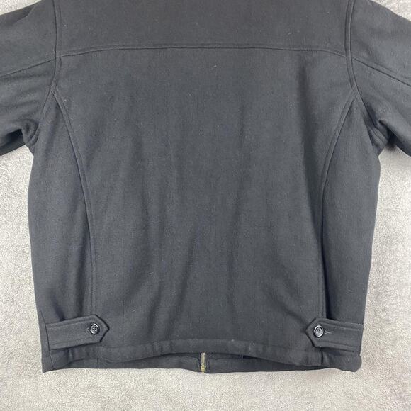 Aberdeen Collection Jacket Mens Large Black Wool Blend Zip Front Insulated Lined - Picture 6 of 16